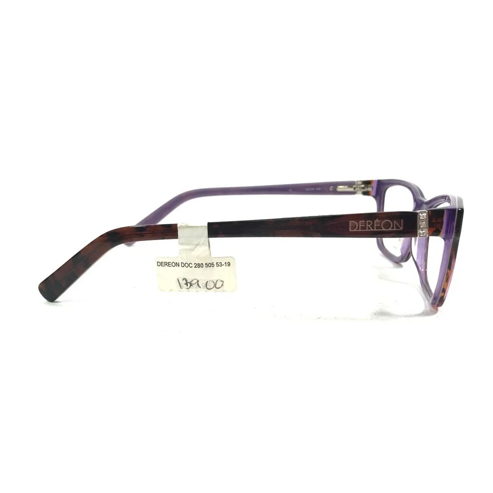 Dereon DOC280 505 Eyeglasses Frames Purple Tortoise Square Full Rim 53-19-140